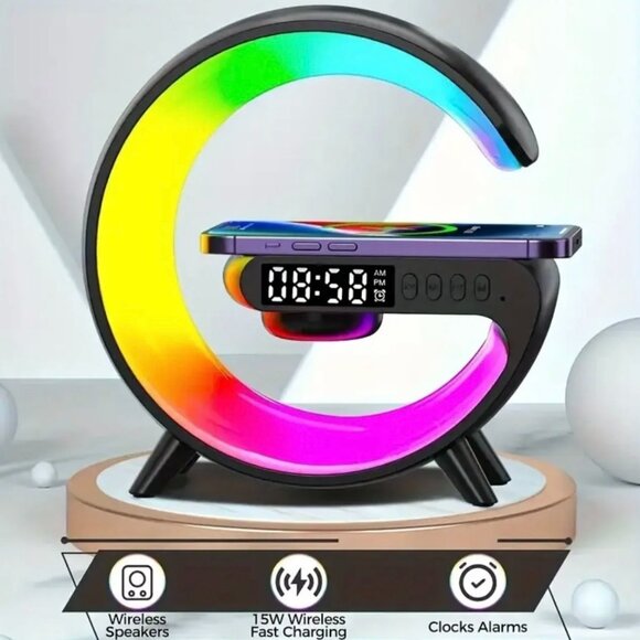 Other - X509 4 in 1 Wireless Charging Atmosphere Light & Bluetooth Alarm Speaker